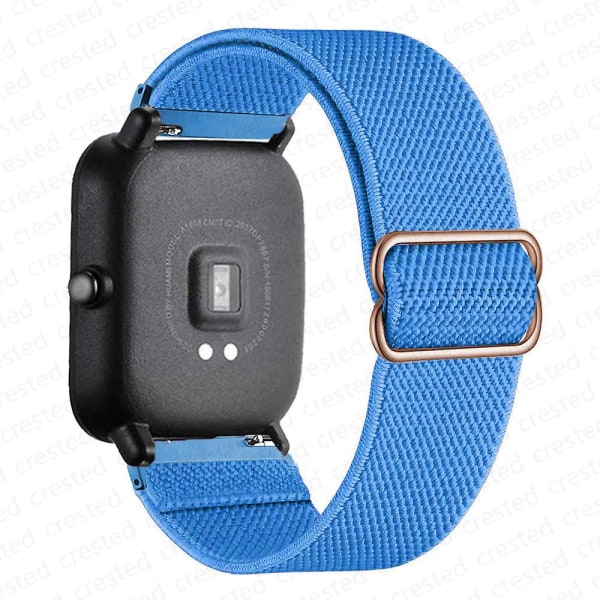 20 mm/22 mm bånd til Amazfit Gts 4//2/2e/3/gts2 Mini/gtr 4/3/pro/gtr2/47 mm/stratos Nylon elastisk urarmbånd Amazfit bipstrop 22mm blue