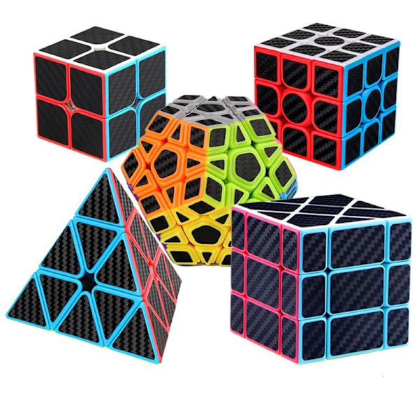 Hiilikuitu Tarra Rubikin Kuutio Sarja, Sopiva, Reunan Siirto Rubikin Kuutio 5-Osainen Sarja
