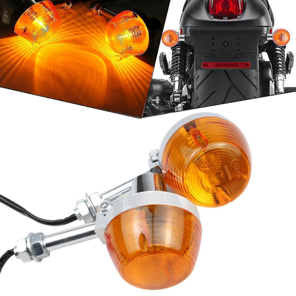1 par M10 Blinkerslampa Säker Super Ljus 12V bärnstensfärgad Ljus Motorcykelindikatorlampa kompatibel med Honda C70 Ct70 Ct90