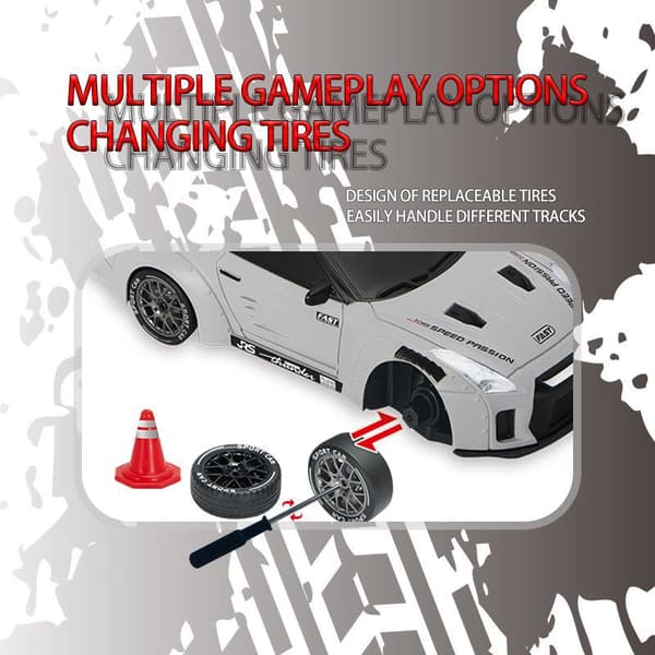 Fjernstyret bil 1:20, 2,4 GHz 4 WD Boost Mode Rc Drifting Bil (GTR-Grå)