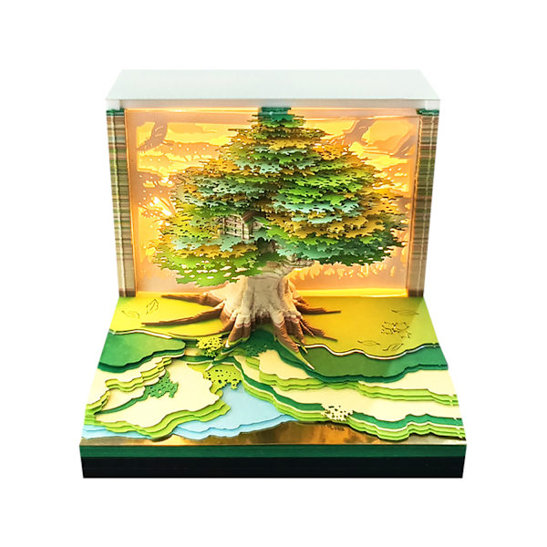 Notesblok - Qiyuan Tree Sticky 3D Memo Pad Med Lys