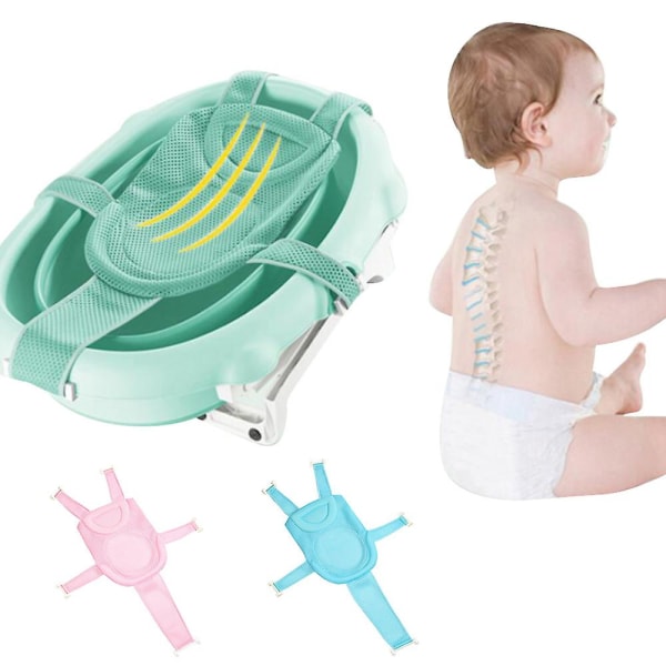 Baby Bath Support, Badekar Støtte Net Justerbart badekar Sklisikkert netting Komfortabelt badekar sete Blue