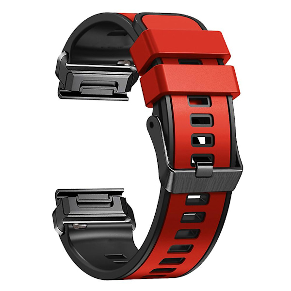 Til Garmin Tactix 7 Pro/Tactix Delta Udskiftningsarmbånd Hurtigudløsning Dual-farve Blød Silikone Sport Urrem Red    Black