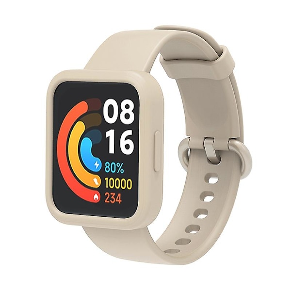 Til Xiaomi Redmi Watch 2mi Watch 2 Lite Watch Band Rem + Watch Case - Elfenbenshvid/Elfenbenshvid White B Xiaomi Redmi Watch 2