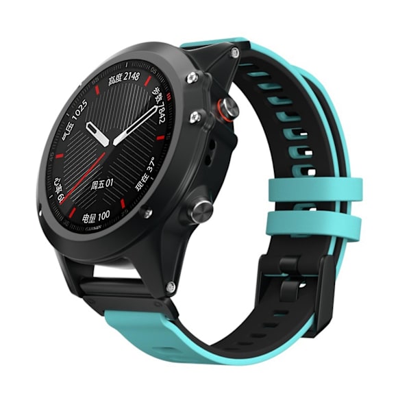 Til Garmin Fenix 6X silikoneurrem Mint Green Black