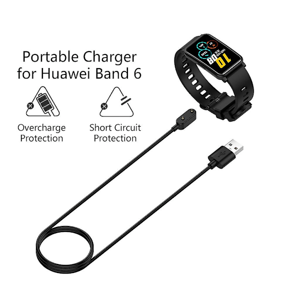 Vugge Brakett Lader Dock Lading Kabel Strømadapter For Huawei Watch Fit Black