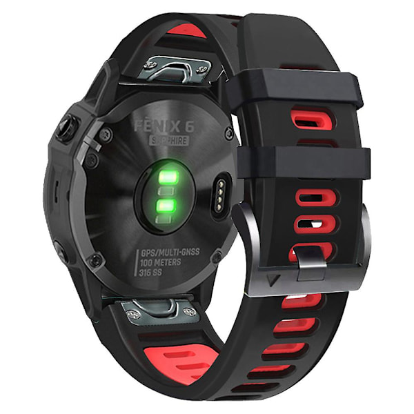 For Huami Amazfit Falcon/Coros Vertix Silikone Rem til Ur, Quick Release Rem til Ur Black  Red