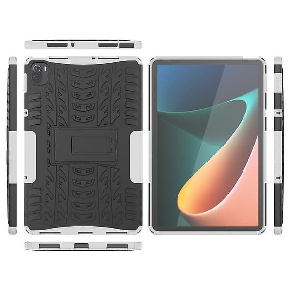 Dekktekstur TPU + PC Støtsikkert Deksel Med Holder For Xiaomi Pad 5 / 5 Pro White