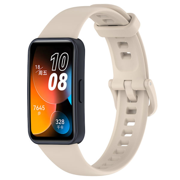 Ersättningsarmband 24mm PU-läder klockarmband för Huawei Band 8 Ivory White