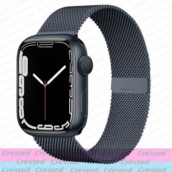 Milanese Loop Strap För Apple Watch Ultra Band 44mm 40mm 45mm 41mm 49mm 42mm 38mm 44 Mm Correa Armband Iwatch Series 3 6 Se 7 8 38mm 40mm 41mm midnight