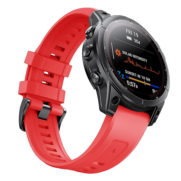 KALEBOLKLB-TXGJ-001 For Garmin Fenix 7S / 7S Pro 20mm Silikonurrem Trapesformet Hull Red