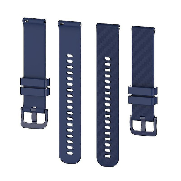 For Garmin Samsung Polar Huami Huawei 20mm Karbonfiber Silikonklokke Rem Stropp Erstatning Håndleddsrem Ocean blue, Navy Blue A Other Smartwatch Model