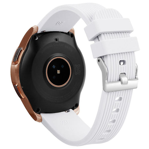 L Størrelse 20mm Rem til Samsung Galaxy Watch Active / Watch6 / Watch5 / Watch4 Silikone Rem White