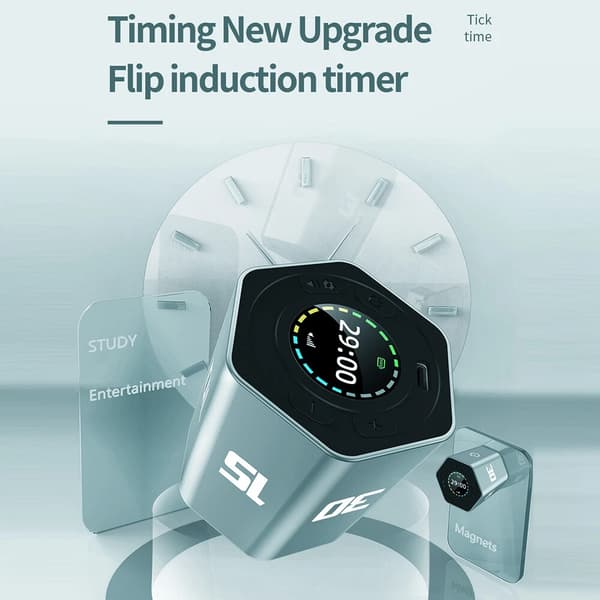 Digital timer, produktivitetskube, 3/5/10/15/30 min & brugerdefineret nedtælling Blue