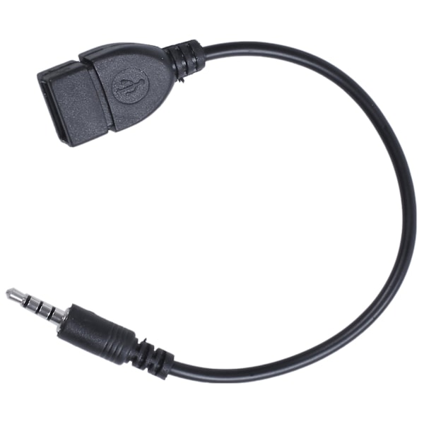 USB-stik, AUX, 3,5 mm stik til lyddataopladningskabel sort