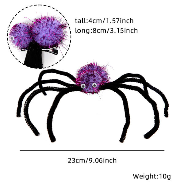Halloween-hämähäkkipinnit 2 kpl, violetti