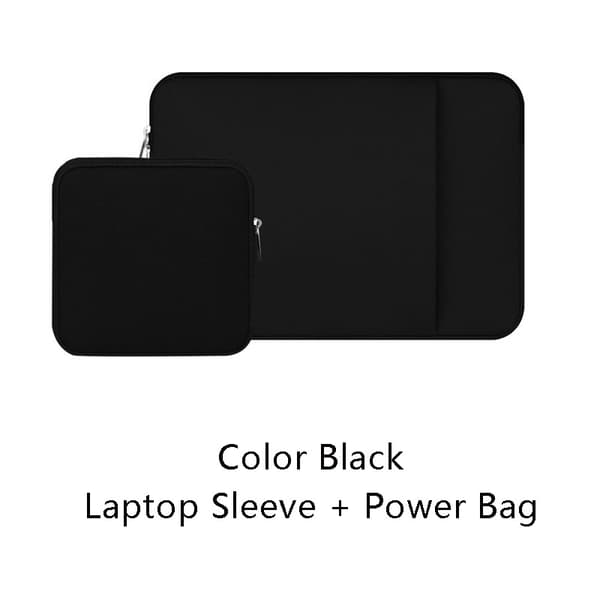 15 Tommer Laptop Sleeve Case Blød Polstret Lynlås Dækning Med Forlomme & Tilbehørspose Sort