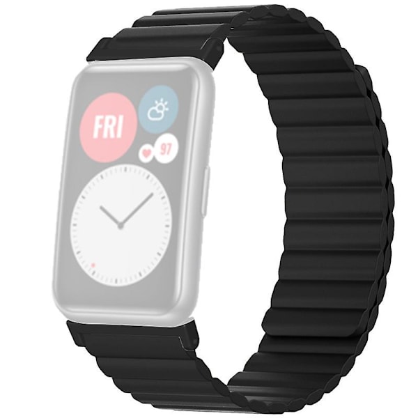 Magnetisk silikonrem ersättning klockarmband för Huawei Watch Fit / Watch Fit Special Edition Black