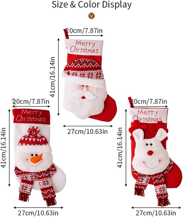 Julestrømpe 45 cm strikket med elg Elk