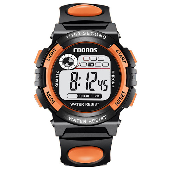 Watch Sport Barnklockor Silikonrem Vattentät LED Digital Watch För Barn Barn Student Flicka Pojke Armbandsur Klocka orange
