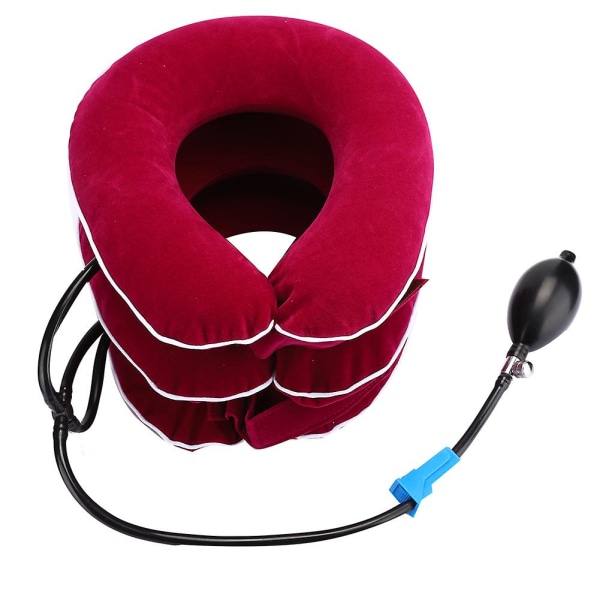 Uppblåsbar nackkrage för vuxna, nacksträckningsanordning för hemmet, dragstöd Rose Red
