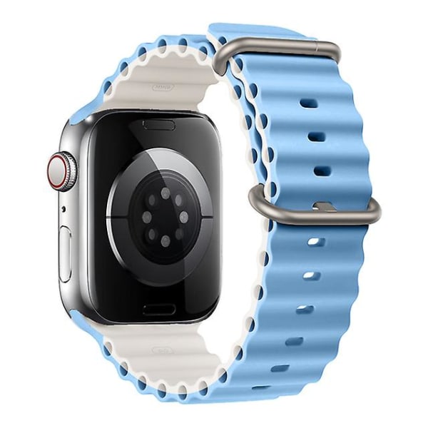 Ranneke Apple Watch Ultra Band 49mm 44mm 40mm 45mm 41mm 42mm 45mm kelloranneke silikonirannekoru Iwatch Series 7 8 4 5 6 3 Se 38mm 40mm 41mm Blue-Starlight