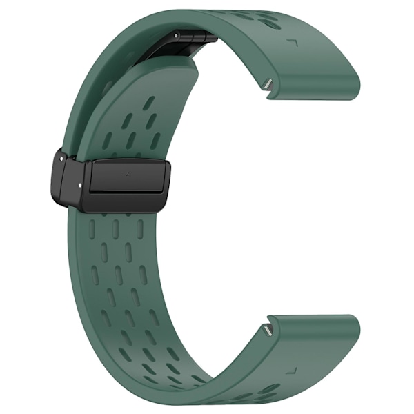 Åndbar rem foldespænde 20mm silikone urrem til Garmin Fenix 7s/instinct 2s/fenix 6s/6s Pro Dark Green