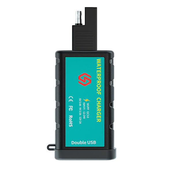 Vanntett motorsykkel plast Sae-kontakt 1422c2 dobbel USB-lader ledning