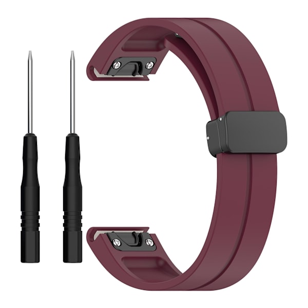 Sort spænde 20mm silikone urrem til Garmin Fenix 7s/7s Pro/instinct 2s/fenix 6s urrem Wine Red