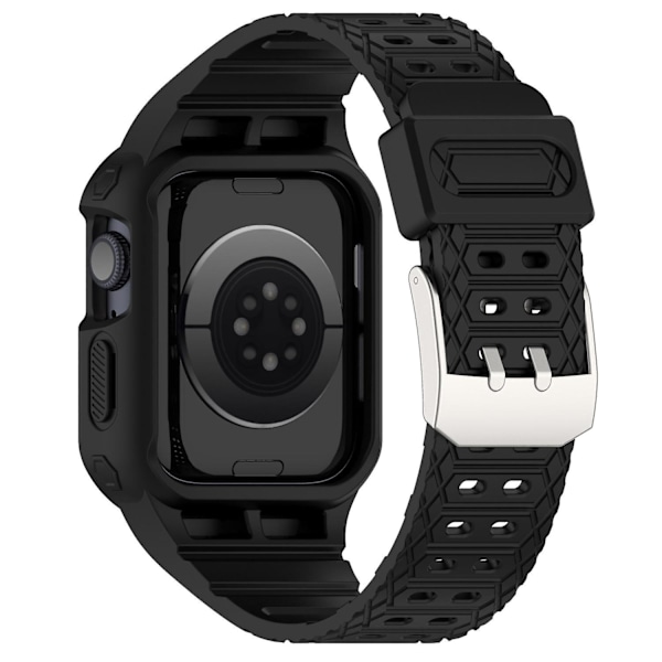 Rannekkeet Apple Watch Series 8/7 41mm/6/5/4/SE/SE (2022) 40mm/3/2/1 38mm Integroitu ranneke Black, Black A Apple Watch Series 9 4