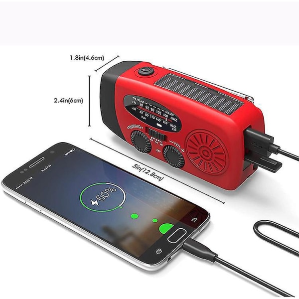 Solar Emergency Fm Weather Radio Taskulamppu Power Bank