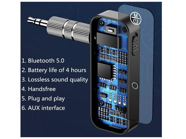 Bluetooth Audio Receiver System Trådløs Bluetooth Adapter 3.5mm Aux RCA Kabel Trådløs Audio Receiver (Sort)