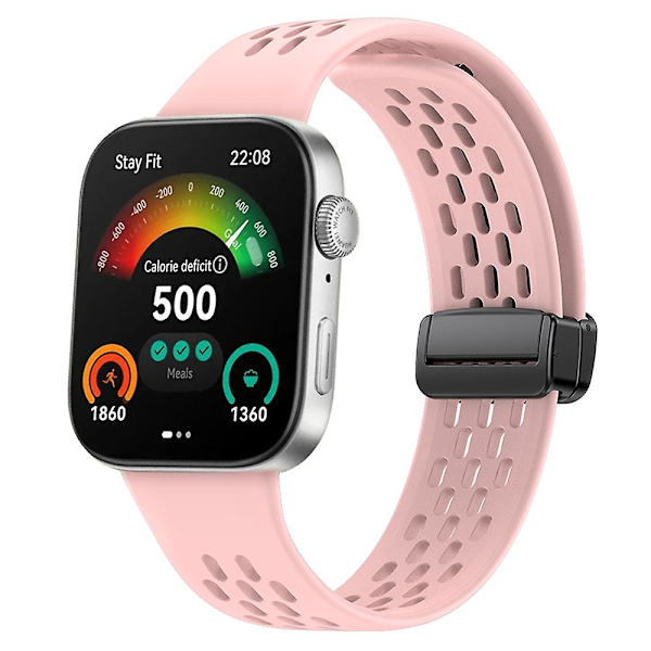 Huawei Watch Fit 3 -silikoniranneke, ontto hihna magneettisella taittolukolla Pink