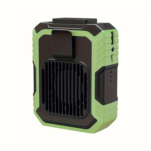 Ventilator - Bærbar USB genopladelig taljeventilator, 4000 mAh batteri (Grøn)