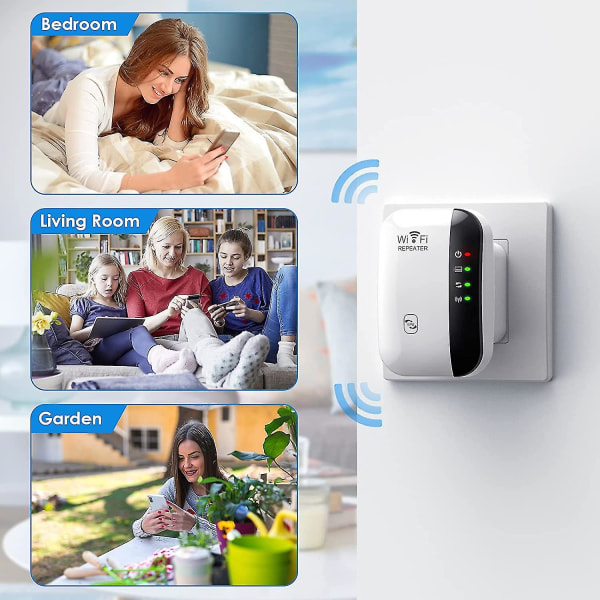 Wifi Extender Signal Booster Trådlös Internet Repeater långdistansförstärkare White