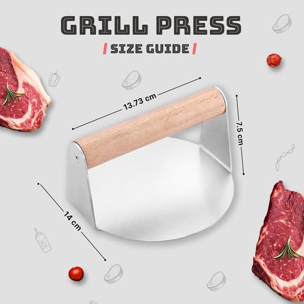 Burgerpresse-sæt i rustfrit stål