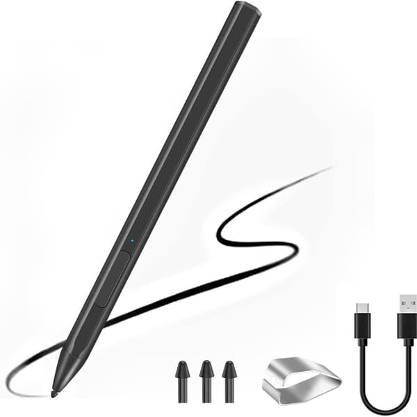 Styluspen - Til Surface Pro 5/6/7 Pro X Tablet, 4096 trykniveauer med håndfladeafvisning (sort)