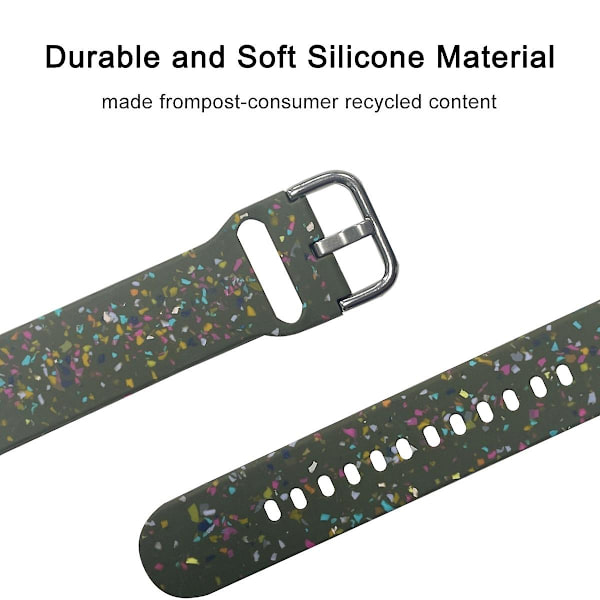 For Samsung Galaxy Watch3 41mm/Huawei Watch GT 2 42mm udskiftningsrem 20mm mønstret urrem Green C Samsung Galaxy Watch3
