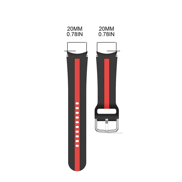 Armband för Galaxy Watch4 Classic Dual Colors Rem Reptåligt bandbälte Black red