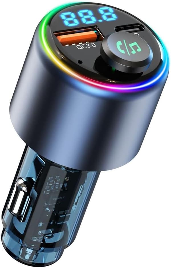 Bilhögtalartelefon, 5.3 Bluetooth Fm-sändare Qc18W Laddare