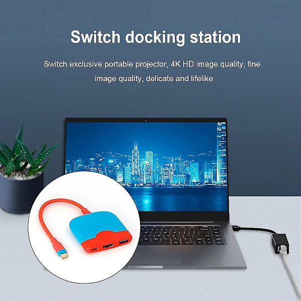 Nintendo Switch Dockingstasjon | Nintendo Switch TV-tilbehør | Omformer Switch - Tilbehør Red Blue