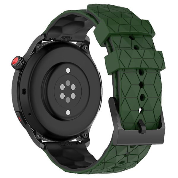 Silikonirannekkeet Garmin Move Trend -kellolle, 20 mm:n kaksoisjalkapallokuvioinen urheiluranneke Army Green Black H Samsung Galaxy Watch 5
