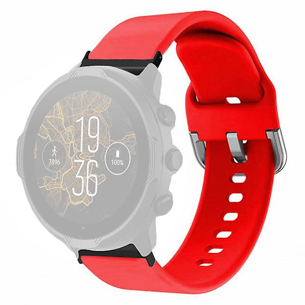 24mm säädettävä silikoniranneke Suunto Spartan Sport Wrist Hr Baro / Suunto 7 -kellolle Red