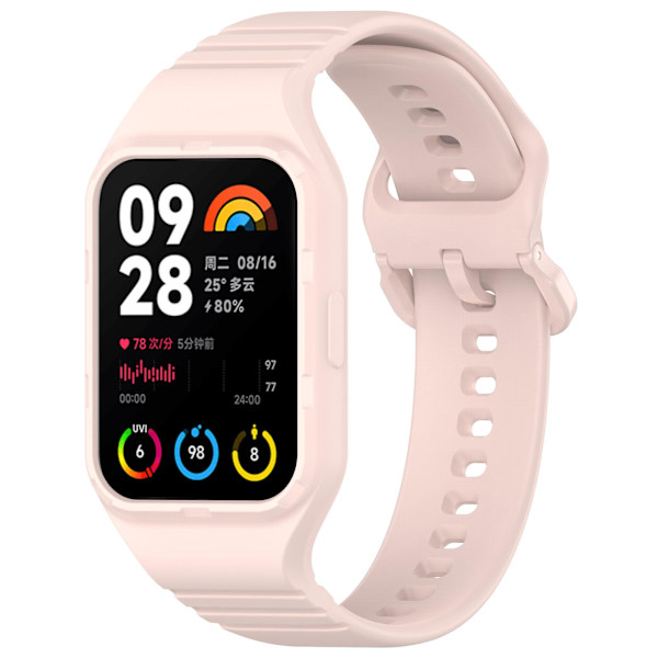 Til Xiaomi Smart Band 8 Pro Let Justerbar Urrem i Fleksibelt Silikone Pink