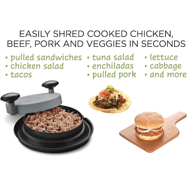 Kylling Shredder Maskine, til Pulled Pork Rødt Oksekød og Kylling (Sort)