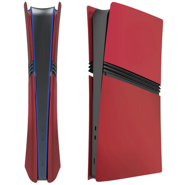 Etui til PS5 Pro Digital versjon, matte sidepaneler, erstatningstilbehør (kompatibel, rød)