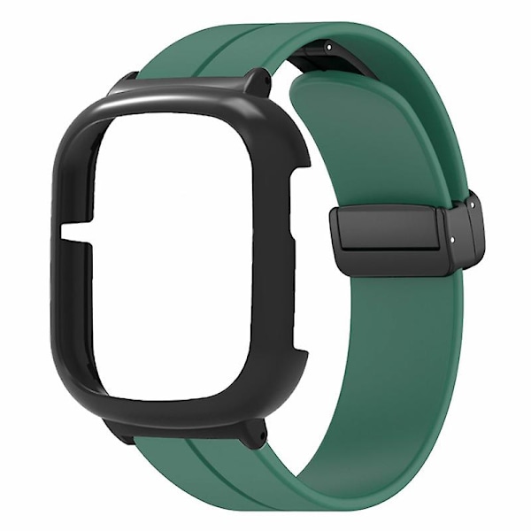 Rannekkeen magneettinen solki Silikoni rannehihna Honor Watch 4:lle, kellokuorella Army Green