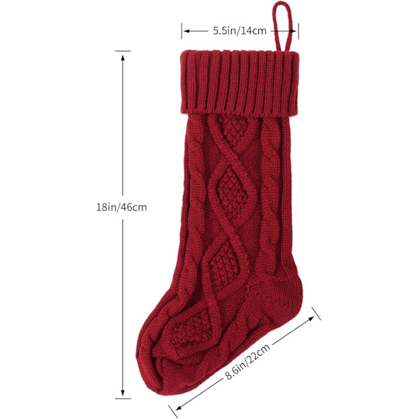 Julstrumpa 6-pack, 45 cm stor kabelstickad strumpa