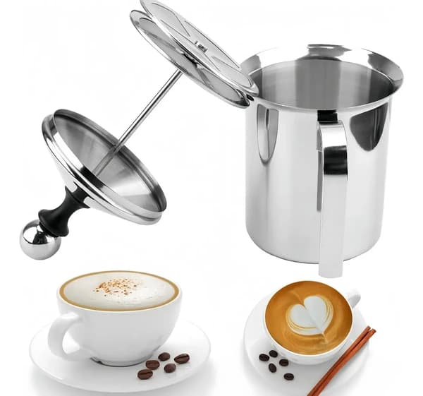 Mælkeskummer - 304 Rustfrit Stål Manuel Mælke- og Kaffeskummer (800Cc)
