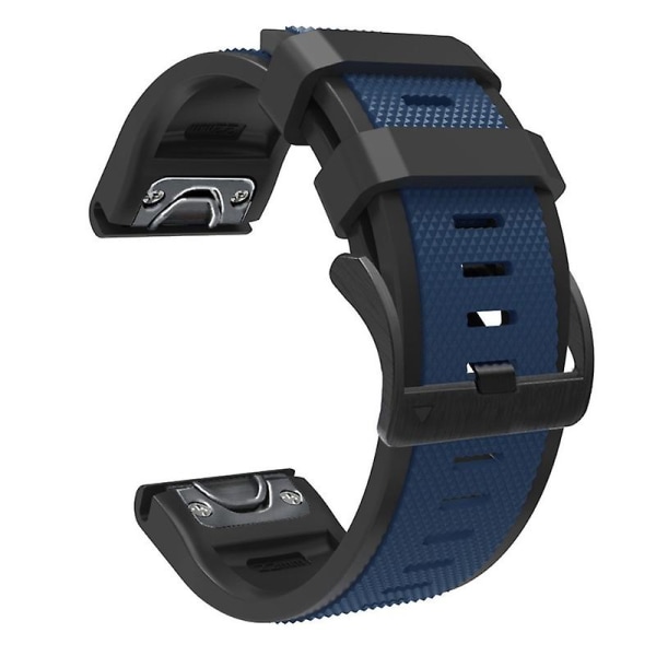 Tvåfärgsband, mjuk silikonrem, svettsäker för Garmin-Fenix6 armband Carbon gray black 26